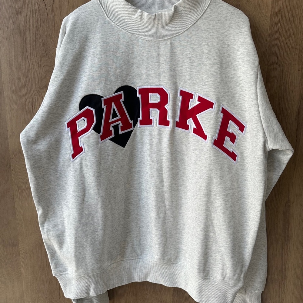 PARKÉ Logo Crewneck Sweatshirt - Light Gray